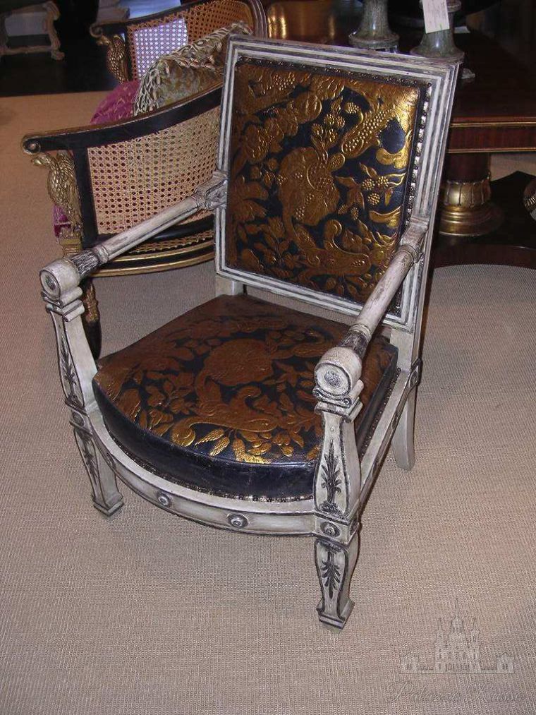 Обои ручной работы, обивка стула, кожа, Chair « Abondance » 1, Lutson