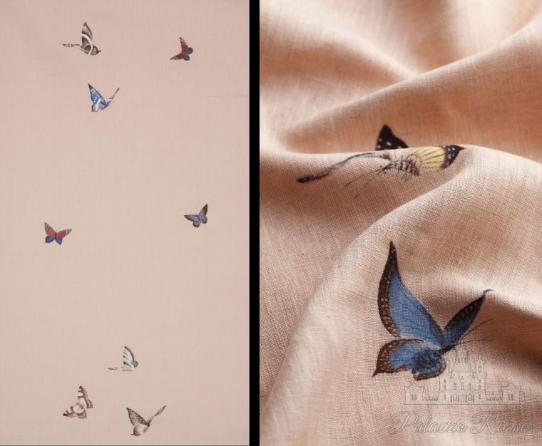 Ткани, лён, BUTTERFLIES, De Gournay