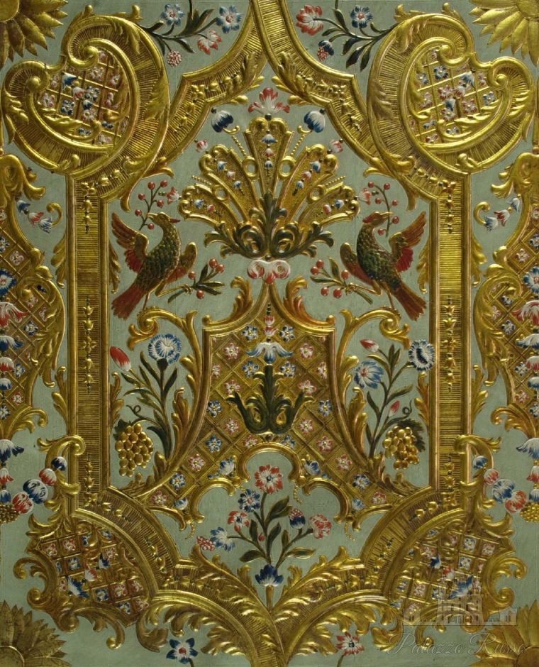 Обои ручной работы, кожа, Holland 1710г. дизайн - Daniel Marot. 18века сделан для Vegeholm Slott, 1, Lutson