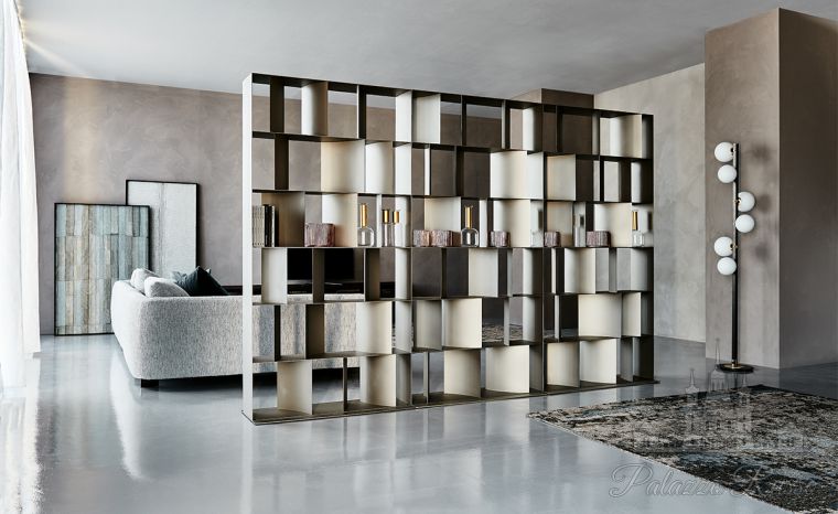 Гостиные, книжный шкаф, металл - отделка титан, NAUTILUS, Cattelan Italia