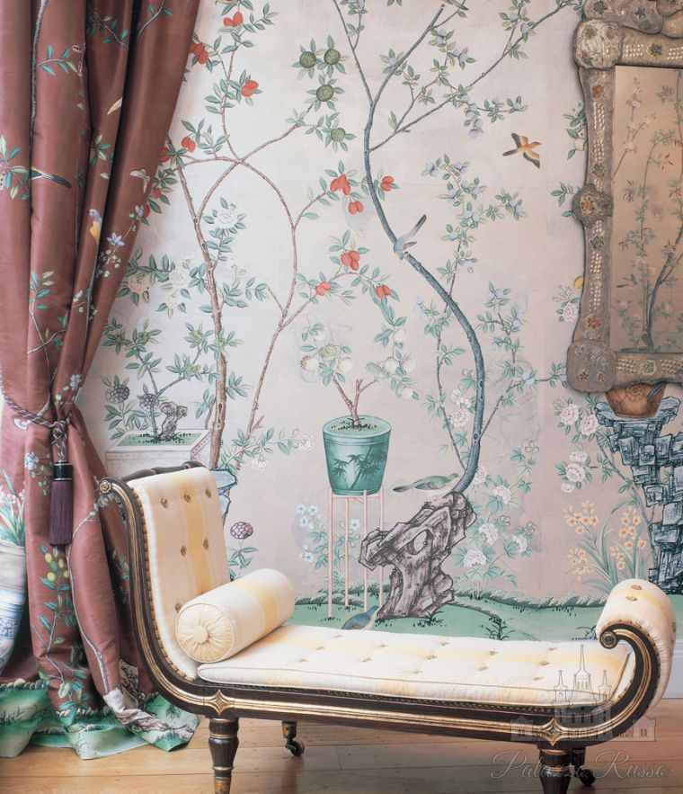 Ткани, шелк, JARDINI È RES & CITRUS, De Gournay