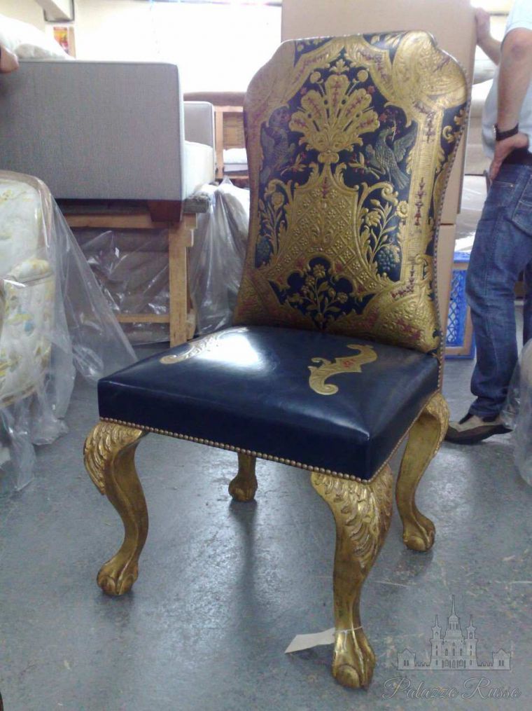 Обои ручной работы, обивка стула, кожа, Chair « Marot And Key ' S », Lutson