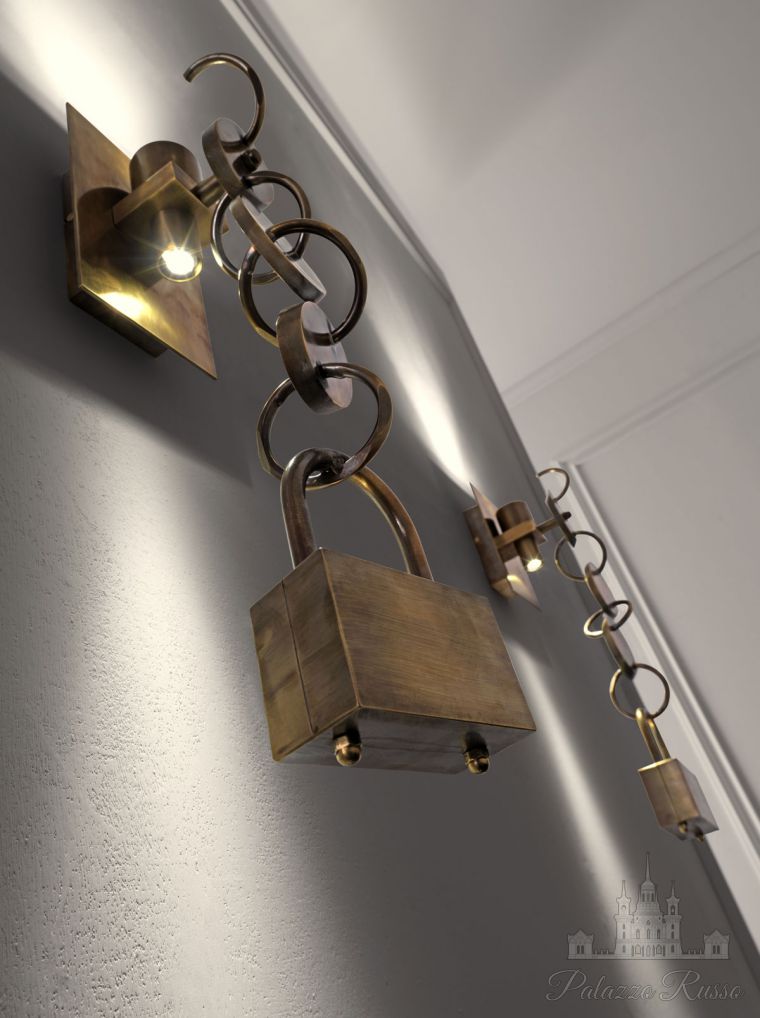 Бра настенные, полированный бронзовый сплав, дизайн Simone Granchi 2010. Lock, Z508, Sigma L2