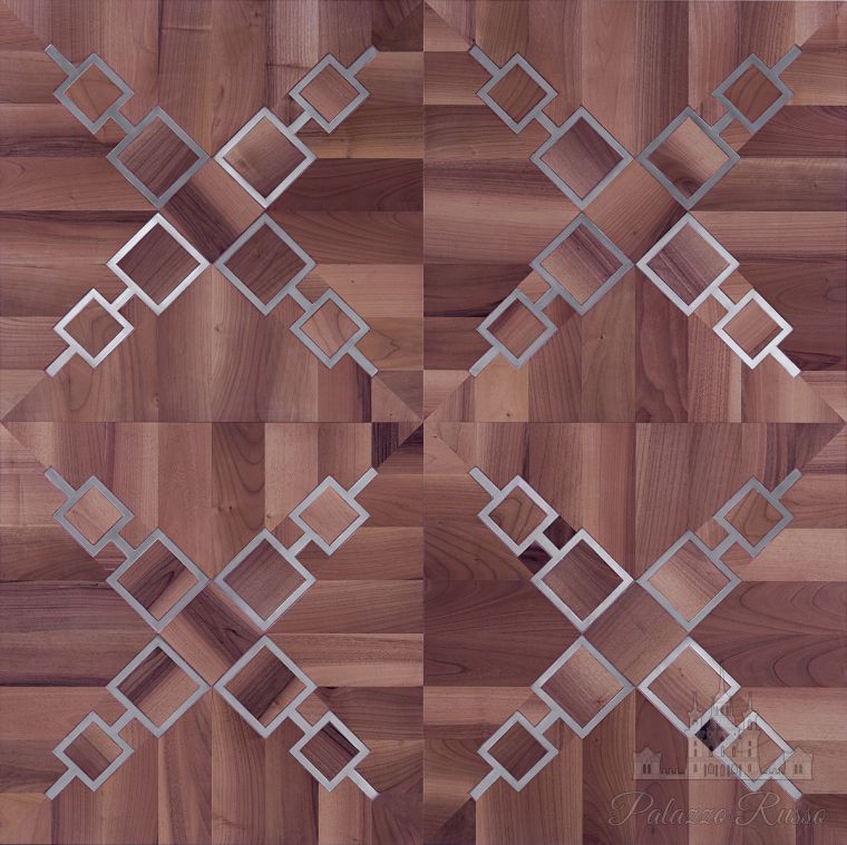 Модульный паркет, орех, сталь, цвет: Noce, Acciaio, CATENE QUADRO 2, Parquet IN