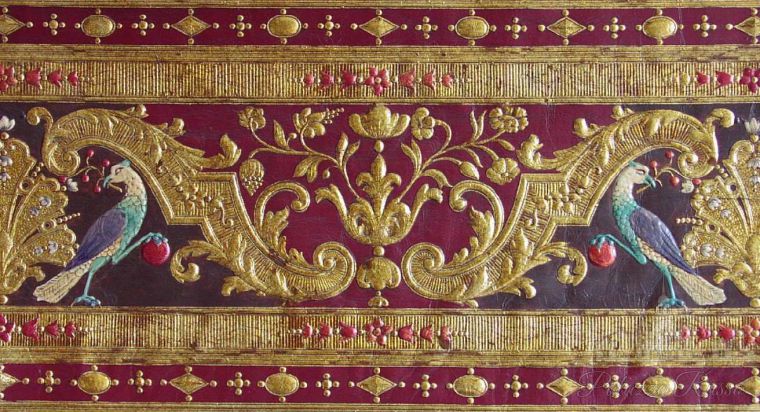 Обои ручной работы, кожа, Holland 1710г., Marot Border, Lutson