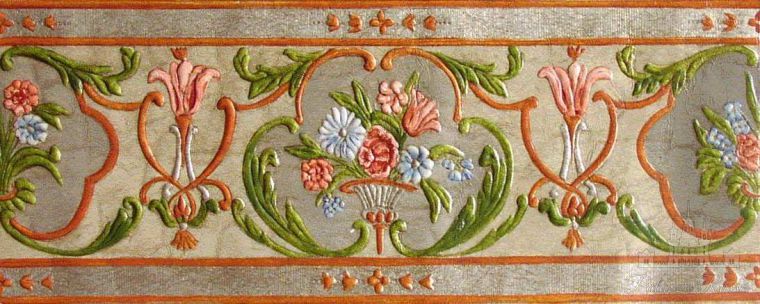 Обои ручной работы, кожа, Flanders 1670г., Flower Broder, Lutson