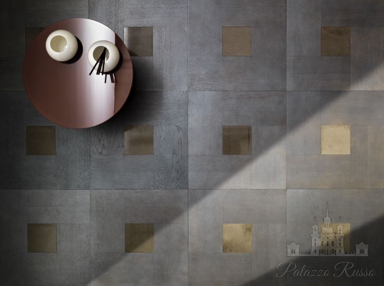 Модульный паркет, дуб, мрамор, цвет: Rovere Grigio, Marmo Marrone, Grey Oak, Brown Marble, DIAMOND SATIN FINITURE 1, Parquet IN