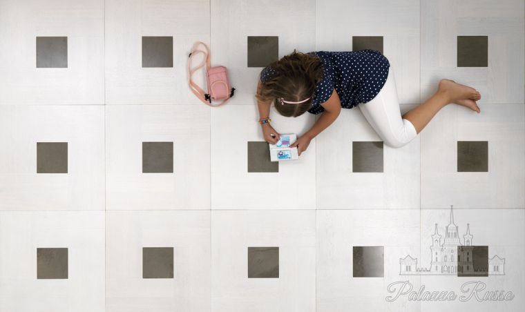 Модульный паркет, дуб, мрамор, цвет: Rovere Bianco, Marmo Marrone, DIAMOND SATIN FINITURE 2, Parquet IN