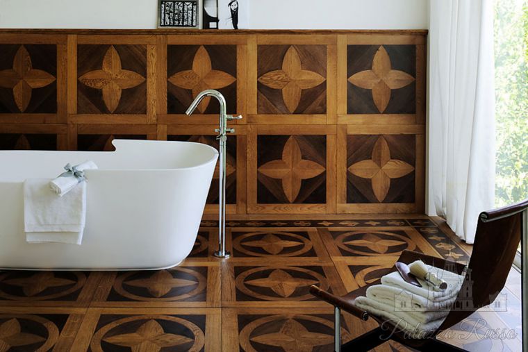 Модульный паркет, орех, дуб, цвет: Noce Medio, Rovere Chiaro, FLEUR COD. 173, Parquet IN