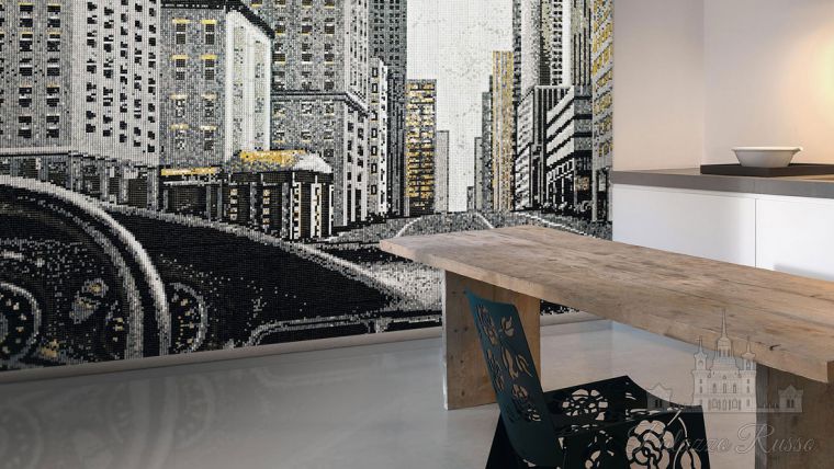Мозаика стекло, для полов и стен, Skyline Car On Street 09, Sicis