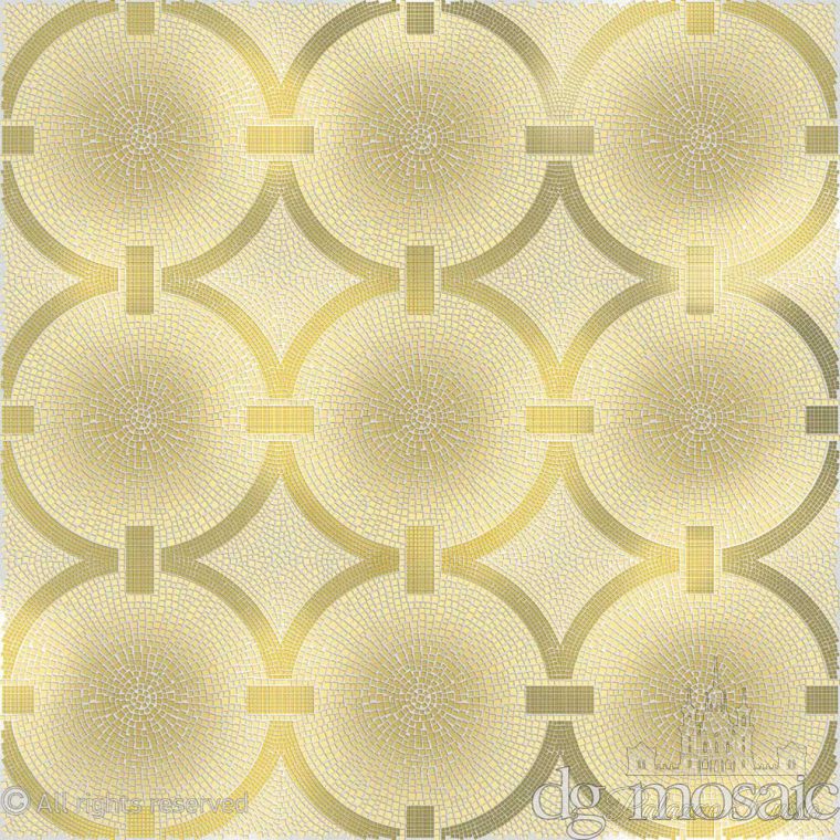 Мозаика, декорированное стекло/ Gold And Pearl, Cream Ring 1, DG Mosaic