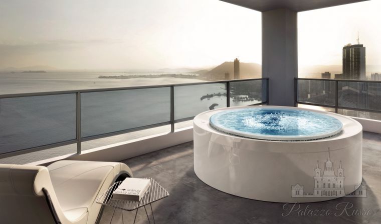 Ванна - инфинити система рециркуляции озоновой дезинфекции песочный, FUSION SPA 200, Gruppo Treesse