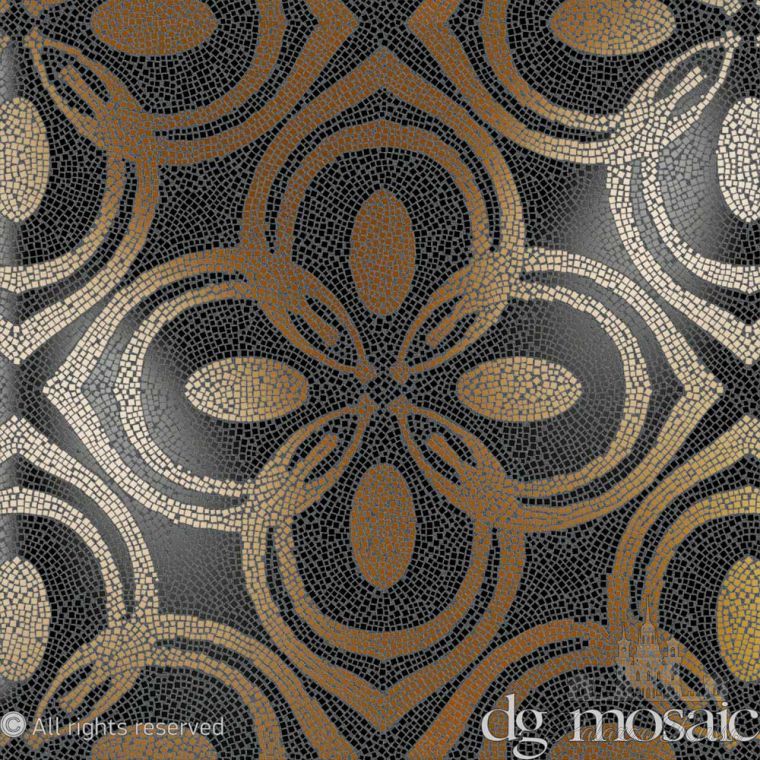 Мозаика, декорированное стекло/ Gold And Pearl, Ikram Black, DG Mosaic