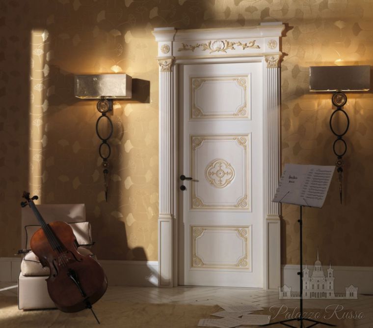 Двери, орех, дуб, отделка: Patinato Bianco - Ocra Anticato, LOUVRE 8015/ QQ/ INT, New Design Porte