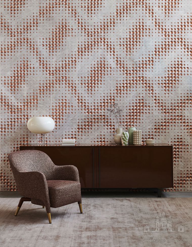 Натуральный камень Rosa Egeo, сусальная медь, для стен, Luxury Champagne, Lithos Design