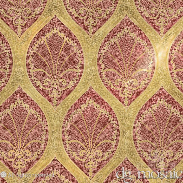 Мозаика, декорированное стекло/ Gold And Pearl, Intrigo Red, DG Mosaic