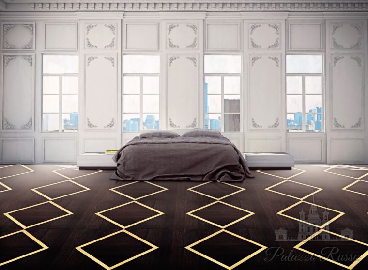 Модульный паркет, венге, латунь, цвет: Weng è, Ottone, LOSANGHE, Parquet IN