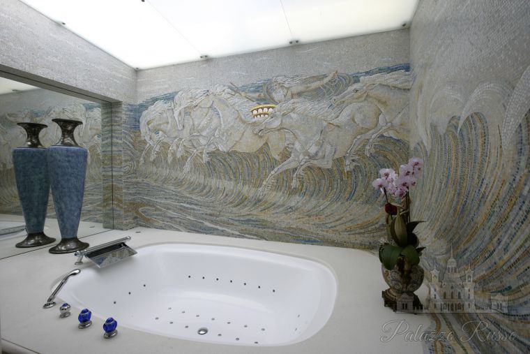 Мозаика из стекла, для стен, Private Villa, French Riviera, I CAVALLI DI NETTUNO, Friul Mosaic