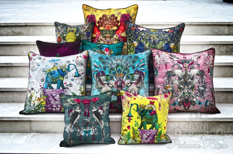 Позументы, фурнитура, аксессуары, подушки, 85 % Viscose/ 15 % Linen ; 100 % British Cotton Velvet, CUSHIONS/ SC050114,, Santorus