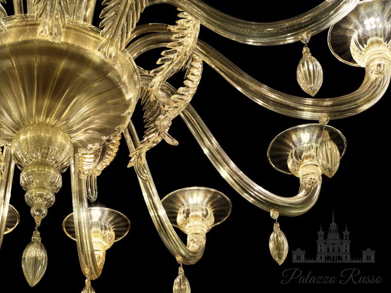 Люстра, муранское стекло. цвет - Oro. отделка - полированный хром, Fez 5602/ 12, Barovier