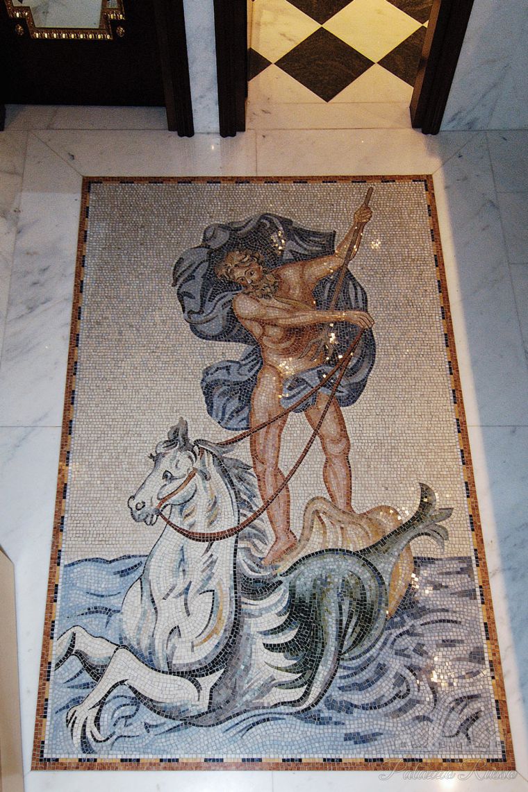 Мраморная мозаика, для стен и полов, Grand Hotel Des Iles Borromees, Stresa, Nettuno, Friul Mosaic