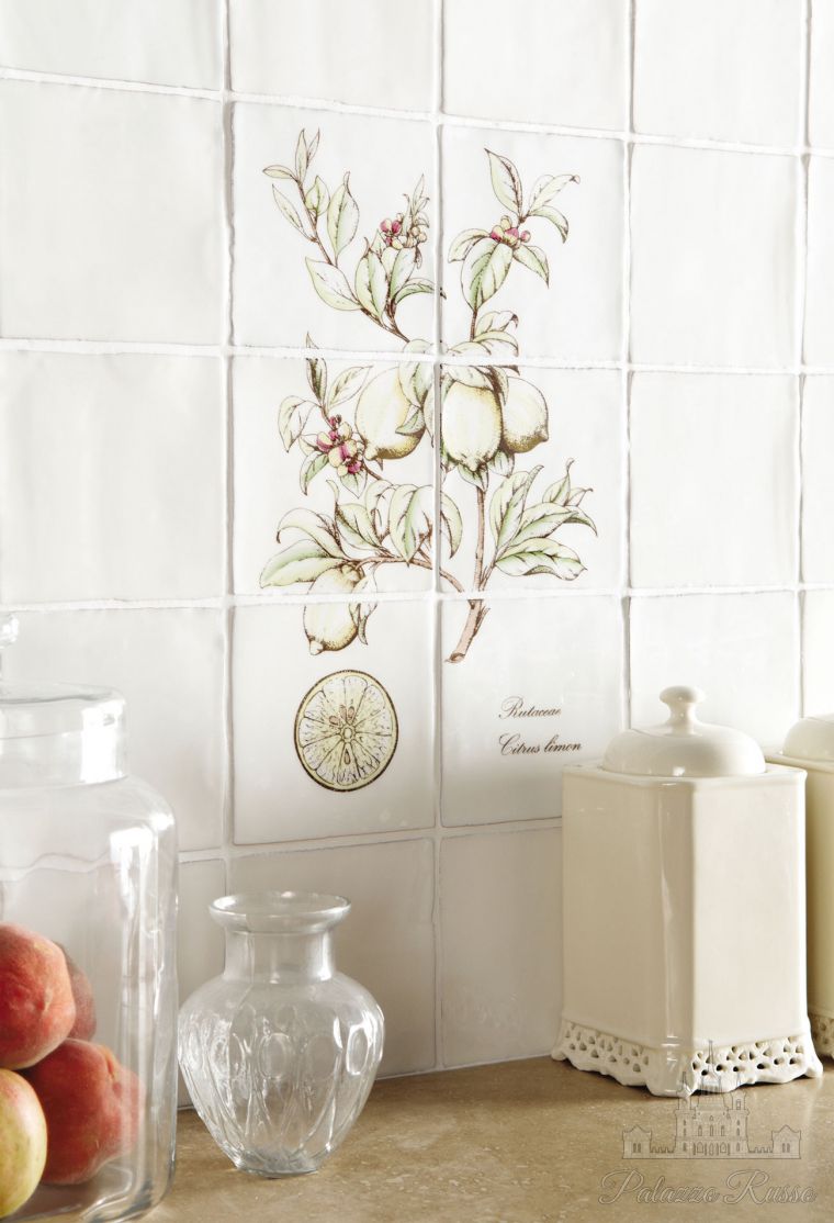 Керамическая плитка, для стен, декор из 6 плиток, Botanical Fruit/ W. HP2527, Winchester