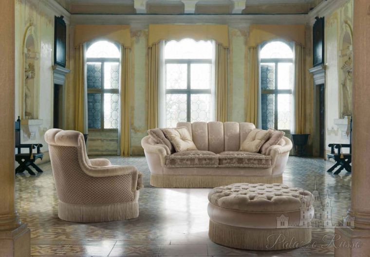 Мягкая мебель, диван, большой двухместный с бахромой, Glamour 1, Lunardelli