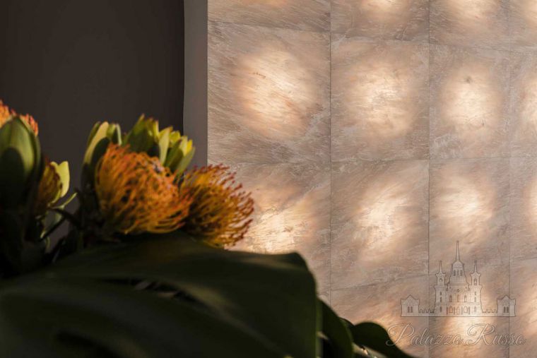Натуральный камень Rosa Egeo, светодиодная подсветка, для стен, Sole, Lithos Design