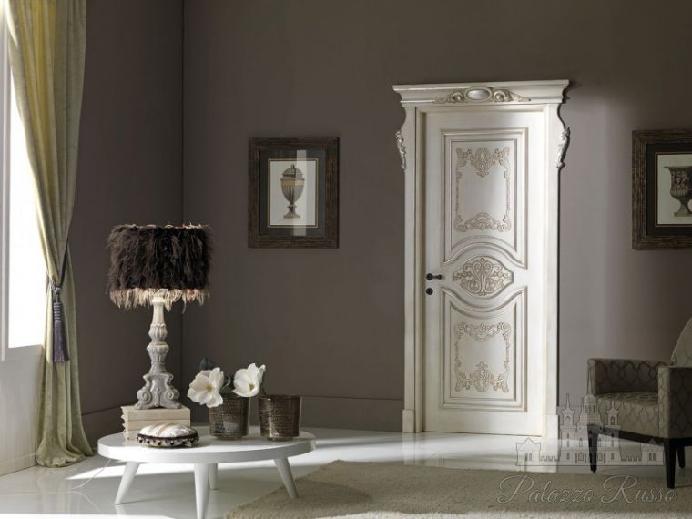 Двери, орех, дуб, отделка: патина с серебром, “ отблески света ” ( Riflesso Di Luce ), PALAZZO ESTENSE 5018/ QQ/ INT, New Design Porte