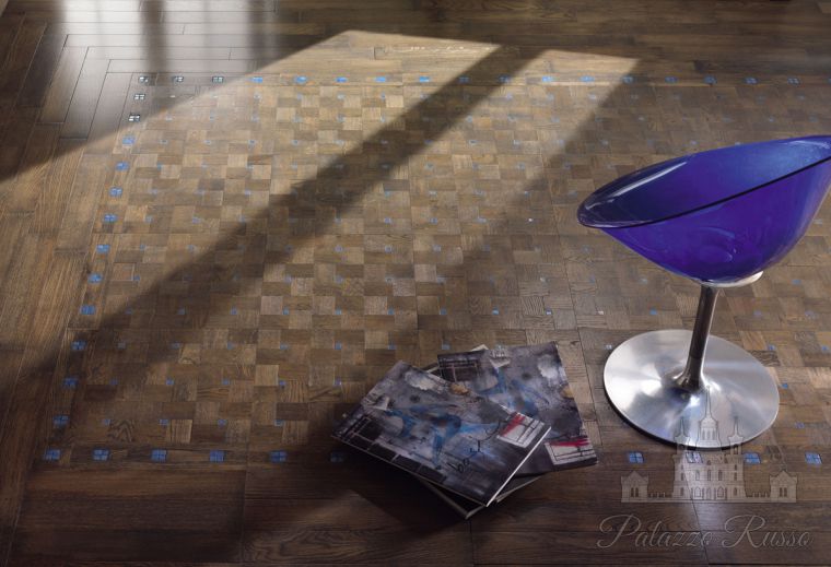 Модульный паркет, дуб, стекло, цвет: Rovere Grigio, Ceramica Celeste, STARDUST 1, Parquet IN
