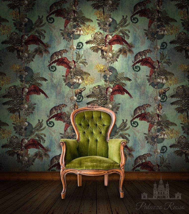 Обои ручной работы, для стен, цвет - Cardamom, JUNGLE PARADISE/ WP010211, Santorus