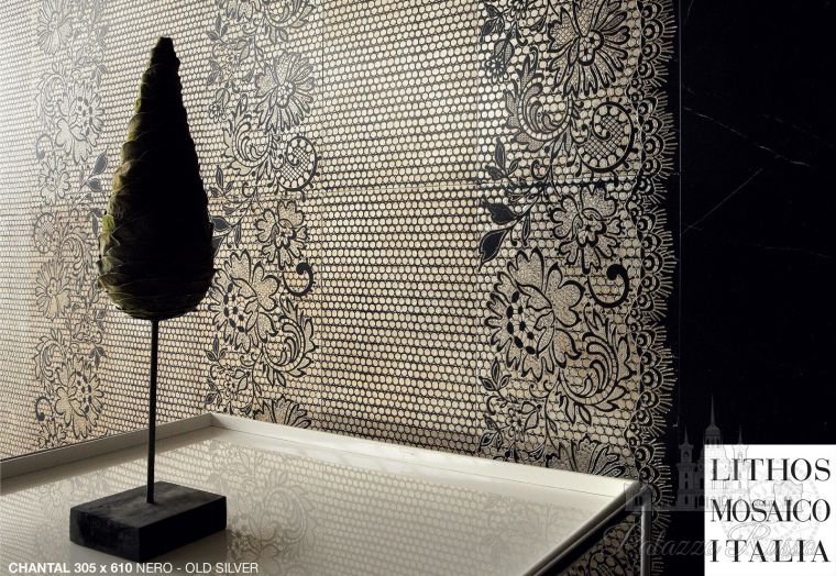 Натуральный камень, для стен, мрамор Nero - Old Silver, Acquaforte от Lithos Mosaico Italia, Chantal,