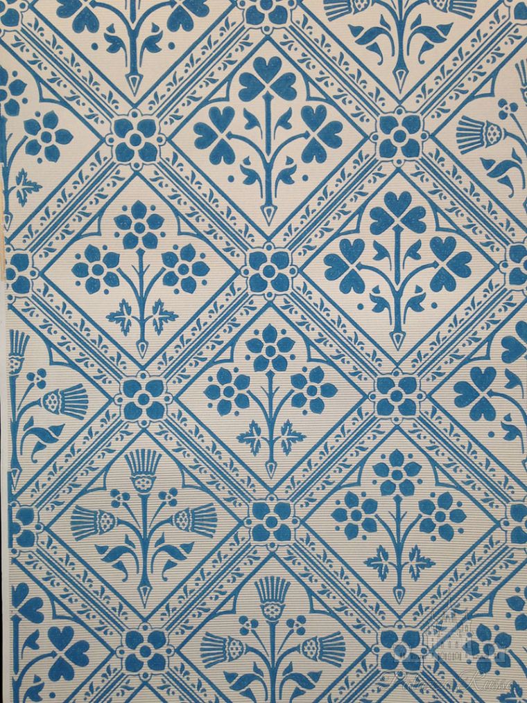 Обои ручной работы, для стен, бумага, геометрический узор. цвет - Ramsgate Turquoise, TRIAD/, Watts