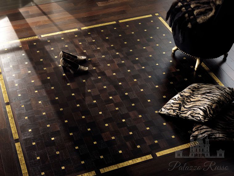 Модульный паркет, венге, стекло, цвет: Weng è, Ceramica Oro, STARDUST 3, Parquet IN