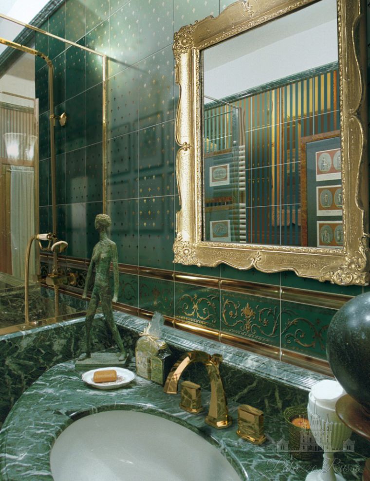 Керамическая плитка, только для стен, Grand Elegance Gold, Giglio Oro 24Kt Su Verde, Petracers
