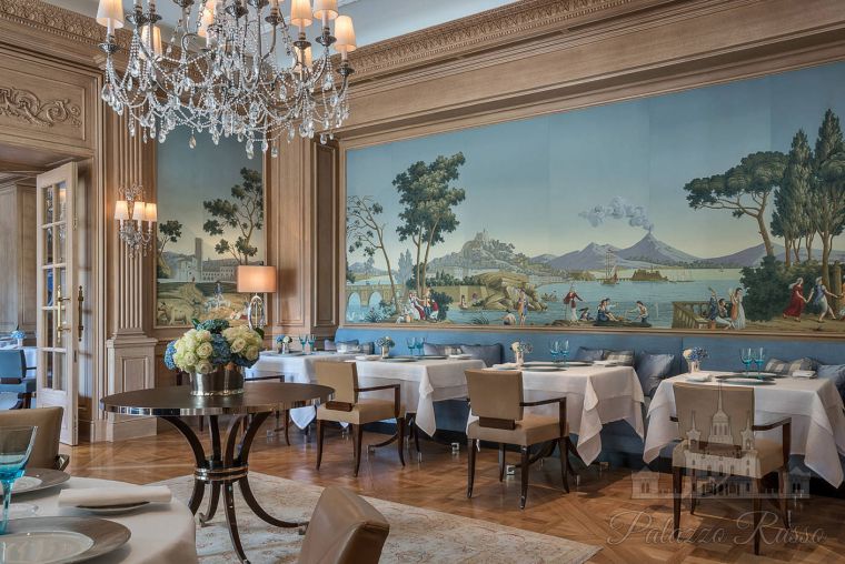 Обои ручной работы, цвет - Azure, VIEWS OF ITALY, De Gournay