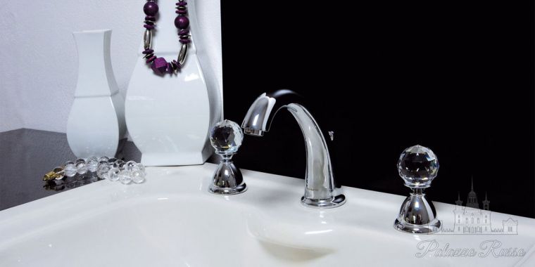 Смеситель для раковины на 3 отверстия, отделка - хром/ хрусталь Swarovski, F5101C, FIMA Carlo Frattini