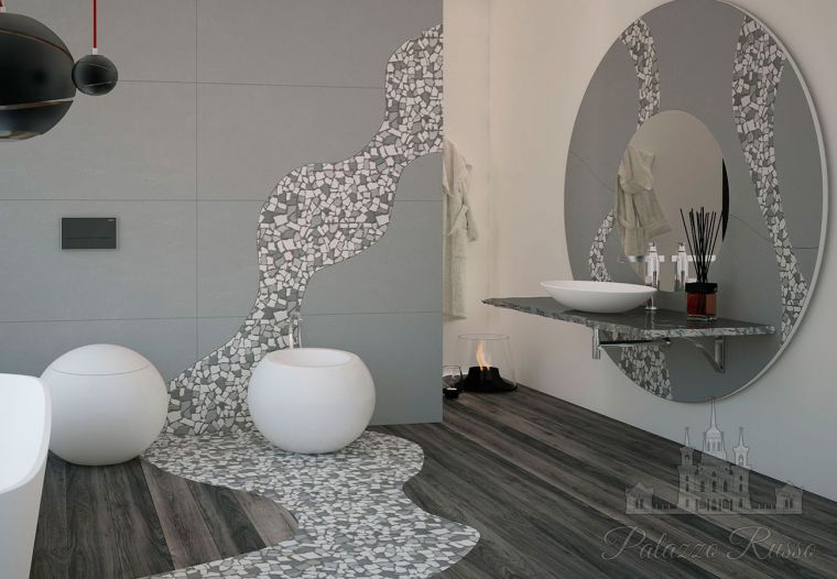 Мозаика, для полов и стен, вулканическая лава, Tuttotondo, Casa Piu