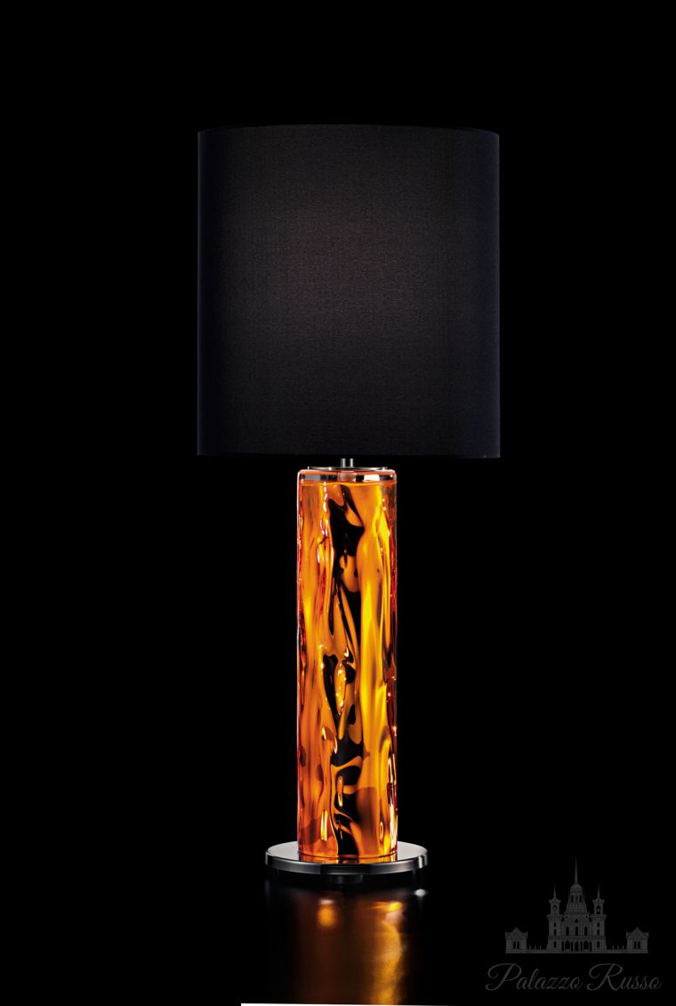 Настольные лампы, муранское стекло. цвет - Arancio Liquido. цвет абажура - Nero. отделка - темный, Lisa 6980, Barovier