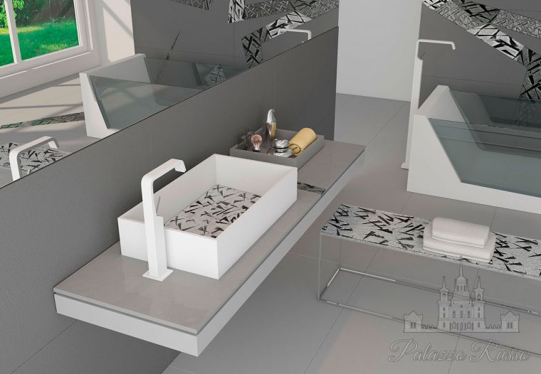 Мозаика, для полов и стен, вулканическая лава кориан, Q - Box 20 Top Col. Fumo +, Casa Piu