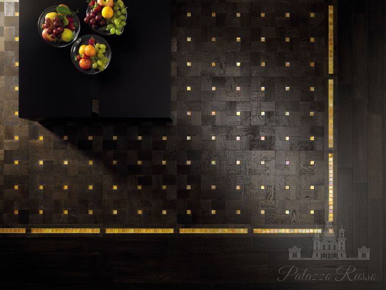 Модульный паркет, дуб, стекло, цвет: Rovere Nero, Ceramica - Glass Gialla, SUNSHINE 2, Parquet IN