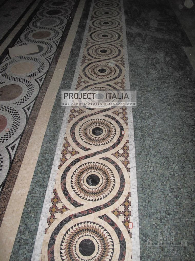 Мозаика, для полов и стен, мрамор, полы из мраморной мозаики, Music Hall 7, Project Italia