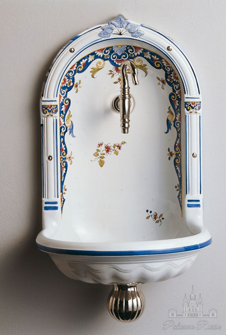 Элитная раковина, фонтан Niche моноблок, декор - Vieux Rouen ( 04 ), 02. 01. 04, Herbeau