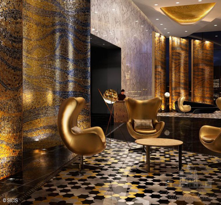 Мозаика стекло и мрамор Bardiglio, Nero, Bianco Carrara, Glass Gold, для полов стен, Magreb Black, Sicis