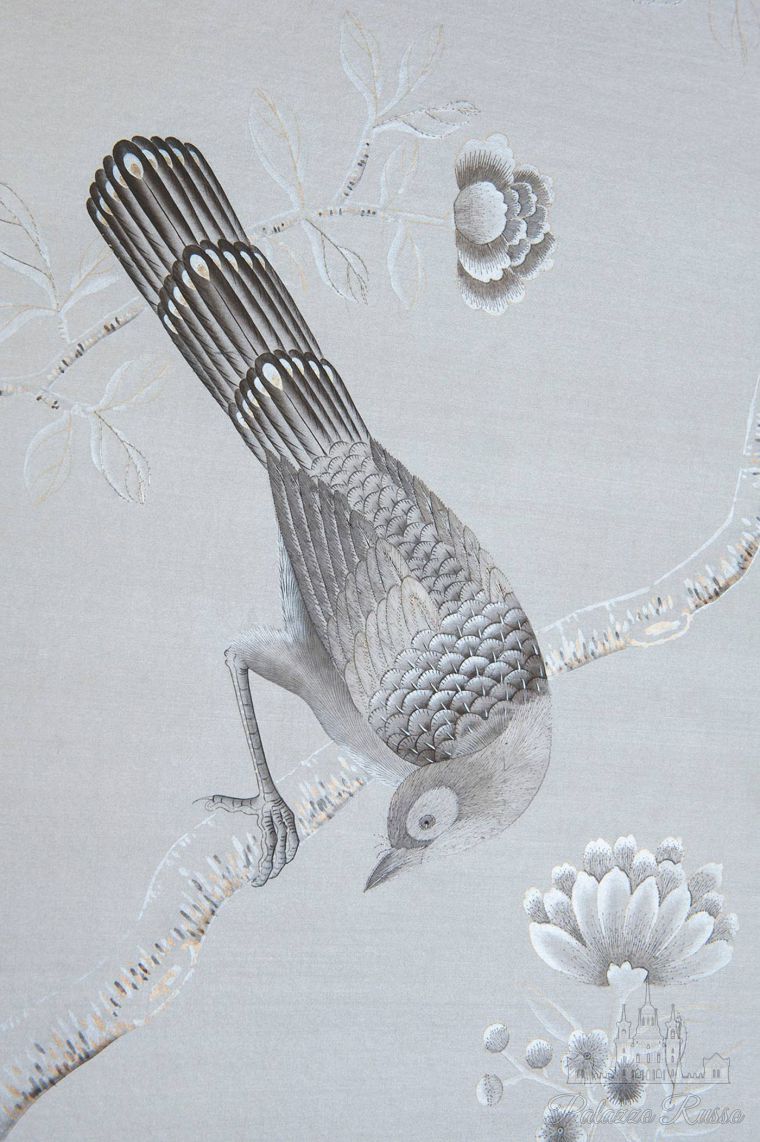 Обои ручной работы, для стен, шелк на бумажной основе, Embroidered Paradiso In, Fromental