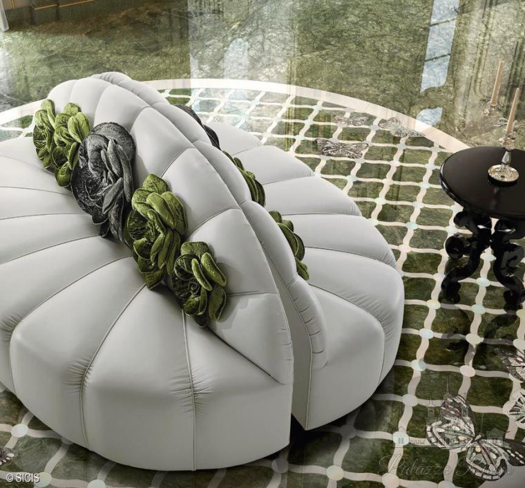 Мозаика стекло и мрамор Verde Giada, Onice Bianco, Glass Ms Beige Iridescent, для полов стен, Dralis Green, Sicis