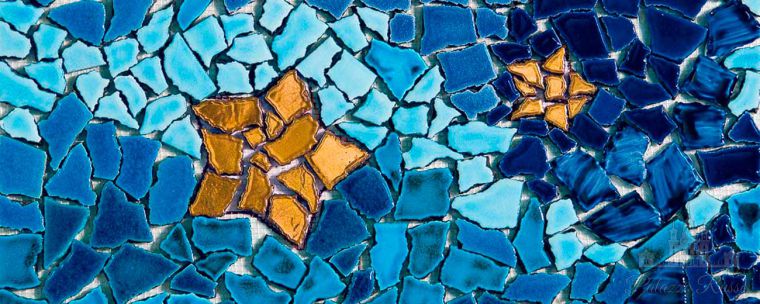 Мозаика, для полов и стен, вулканическая лава, Blue - Oro, Casa Piu