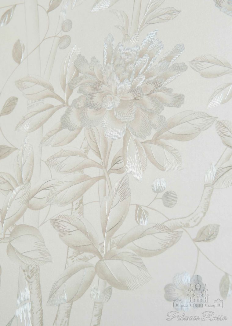 Обои ручной работы, для стен, шелк на бумажной основе, Embroidered Paradiso In, Fromental