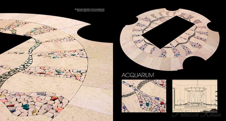Мозаика, для полов и стен, вулканическая лава, Acquarium, Casa Piu