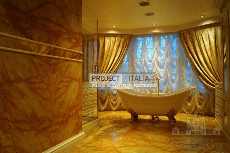Натуральный камень, для полов и стен, мрамор, Bathroom, Project - Italia